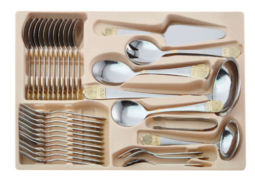 72 Piece Stainless Steel Cutlery Set with Faux Leather Case