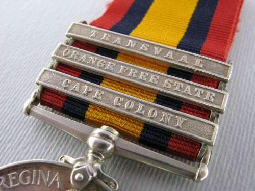 QSA Medal with clasps CC, OFS, TVL: Lieutenant D.S JOPLING, Kitchener¿s F.S