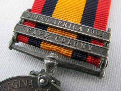 QSA Medal with clasps CC,SA02 : PTE A. MACARTNEY, CP Dist 1