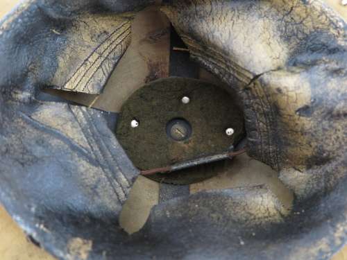 Orginal WW2 Brodie helmet - South African Engineer Corps SAEC SAC badge on side