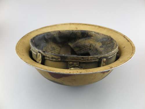 Orginal WW2 Brodie helmet - South African Engineer Corps SAEC SAC badge on side