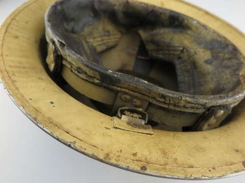 Orginal WW2 Brodie helmet - South African Engineer Corps SAEC SAC badge on side