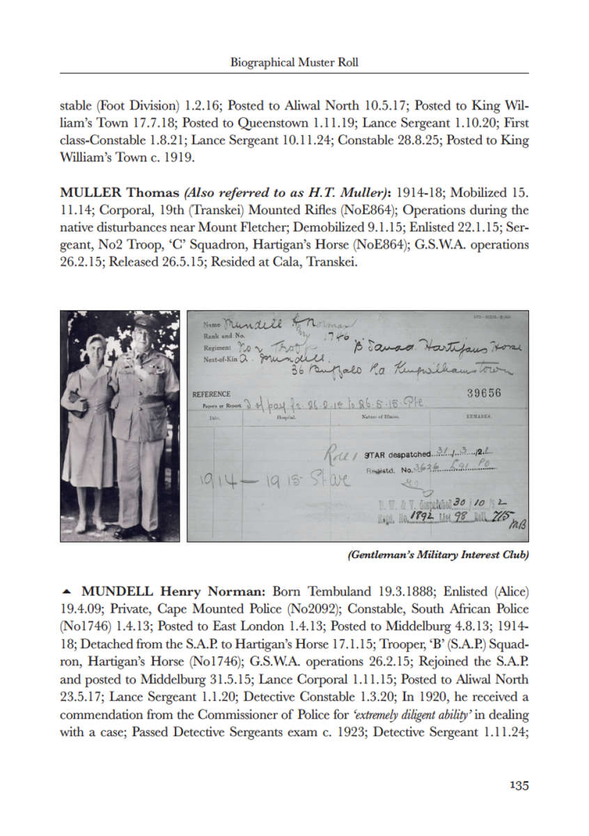 Biographical Muster Roll of Hartigans Horse