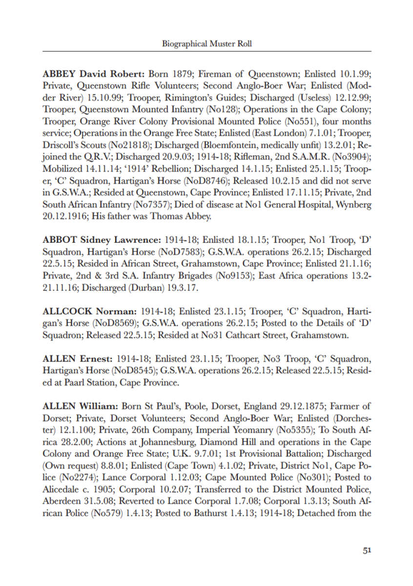 Biographical Muster Roll of Hartigans Horse