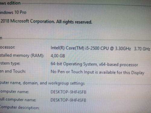 INTEL CORE i5 DESKTOP 3.7GHz