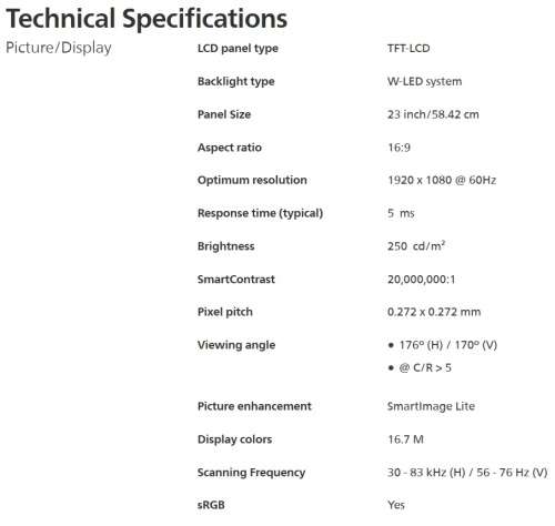 ! PHILIPS LED MONITOR - 234EL !