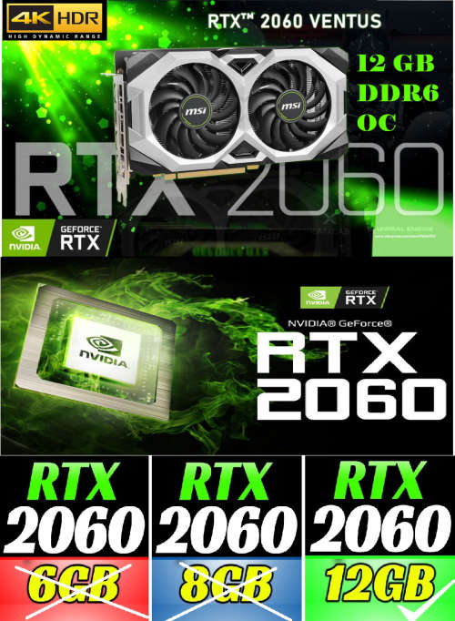 !! 12GB DDR6 RTX 2060 VENTUS !! OC GPU R12,000 - AS NEW!!