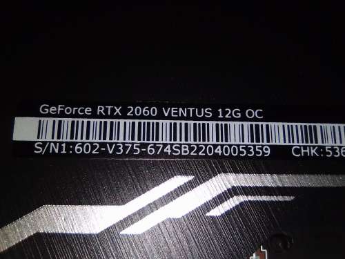 !! 12GB DDR6 RTX 2060 VENTUS !! OC GPU R12,000 - AS NEW!!