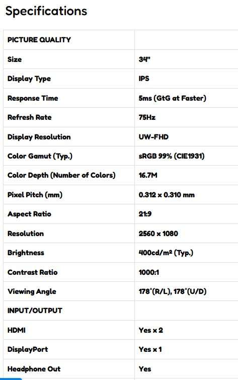 ! LAST UNIT- LG 34` ULTRAWIDE FHD GAMING MONITOR !