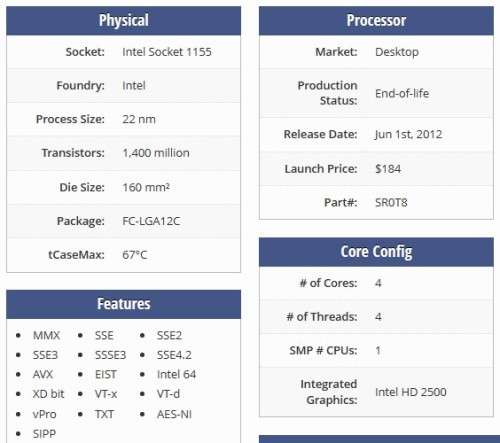 !! INTEL CORE i5-3470 CPU !!