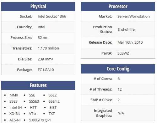 !! INTEL XEON 6 CORE / 12 THREADS E-5645 CPU !!