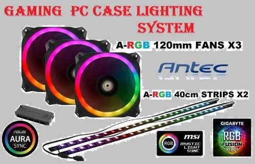 ANTEC ARGB GAMING PC LIGHTING SYSTEM (3 LED FANS & 2 LED STRIPS + CONTROLLER)