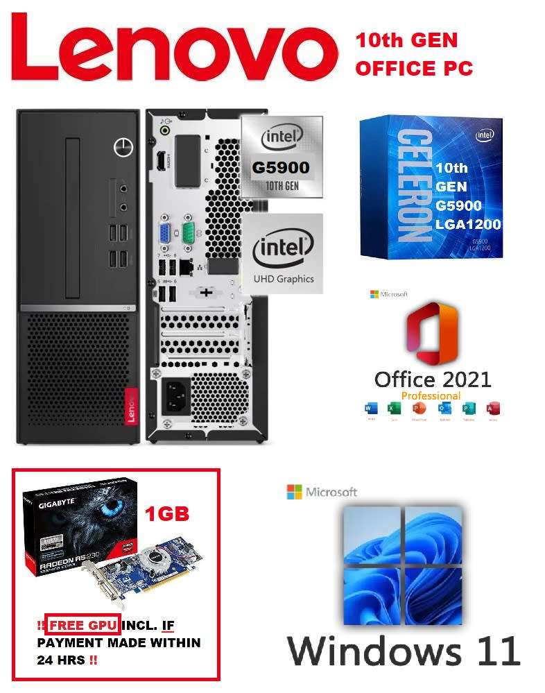 Lenovo 10th Gen Celeron Office PC