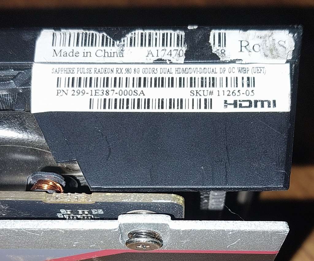 !! SAPPHIRE PULSE RADEON  RX 580, 8GB GPU GRAPHICS CARD - PARTS OR REPAIR !!