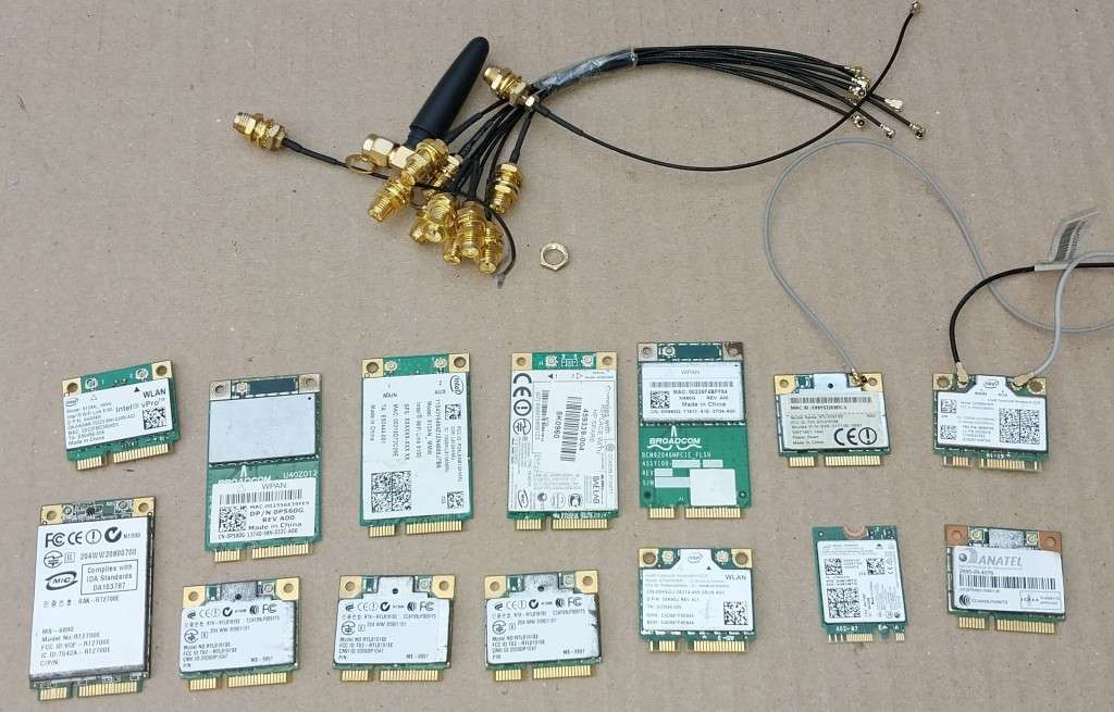 Lot of PCI WiFi Cards + Connector cables