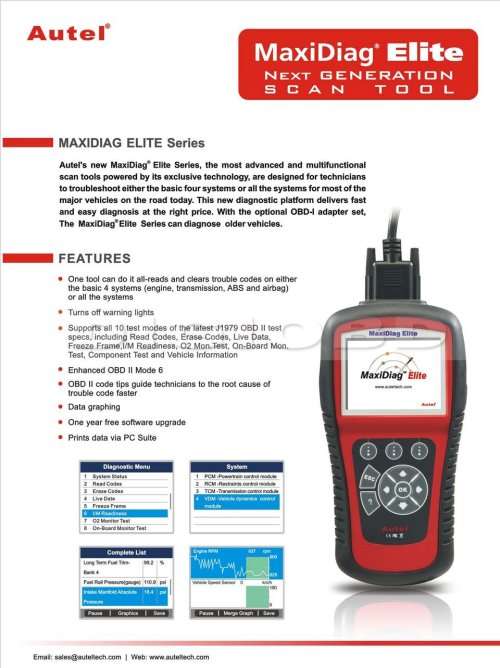 Autel MD802 Diagnostic Scanner (Multi-cars)