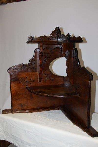 Antique Imbuia Corner Cabinet/Shelf