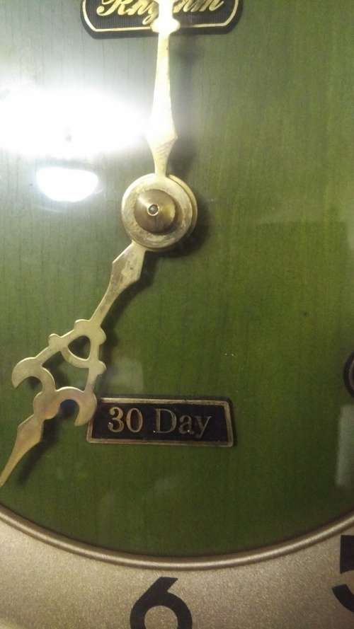 Retro 30 day Green Wall Clock