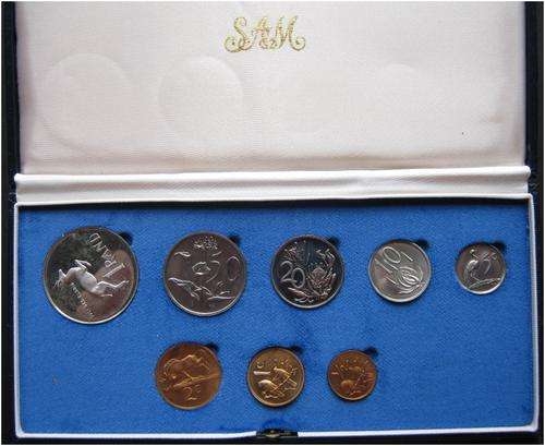 ###1980 - SA SHORT PROOF SET -WITH SILVER R1 - IN ORIGINAL SAM BOX - HERNS VALUE R450 ###