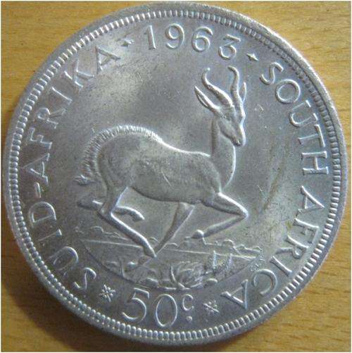 ### 1963 SA 50c (CROWN) - GREAT CONDITION AND GOOD DETAILS ###