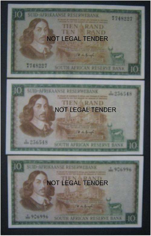 ### R10 - TW DE JONGH NOTES  - UNC ###