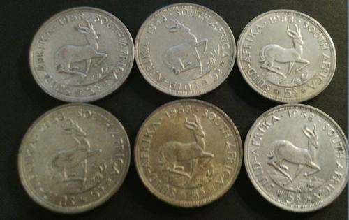 ### 1958 UNION 5 SHILLINGS(CROWN) - 50% SILVER!!! ###