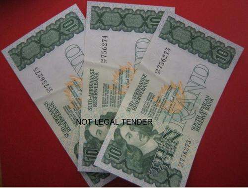 *** R10 - GERHARD DE KOCK NOTES IN SEQUENCE - BID PER NOTE TO TAKE THE LOT ***