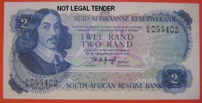 *** R2 - TW DE JONGH NOTE - UNCIRCULATED - D6 055402 ***