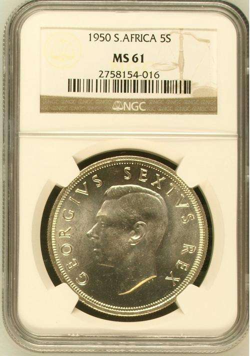 *** 1951 - UNION OF SA 5 SHILLING - NGC GRADED MS61 ***
