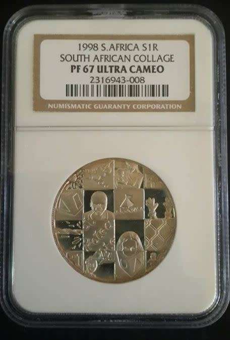 ***1998  - SA SILVER PROOF R1  - PROTEA SERIES - PUZZLE - NGC GRADED PF67  **