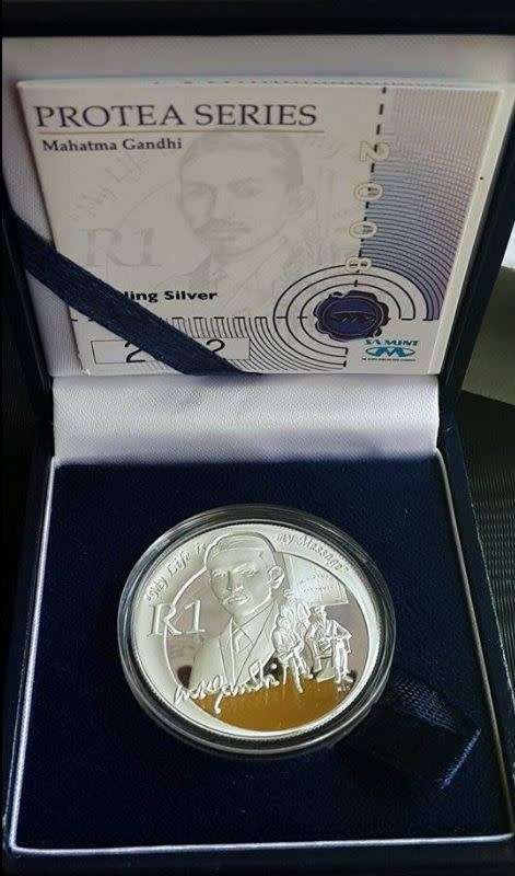 *** 2008 - SA SILVER PROOF R1  - PROTEA SERIES - MAHATMA GANDHI ***