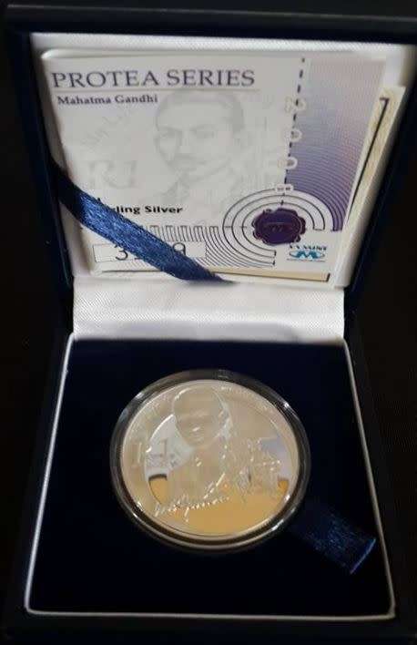 *** 2008 - SA SILVER PROOF R1 PROTEA SERIES - MAHATMA GANDHI - AS PER IMAGES***