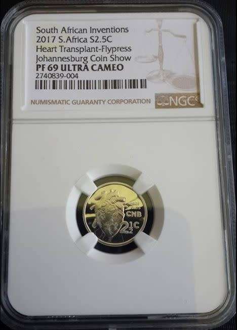 *** 2017 - SA 2 1/2c (TICKEY) - FLYPRESS - JHB COIN SHOW - NGC GRADED PF69 UC ***