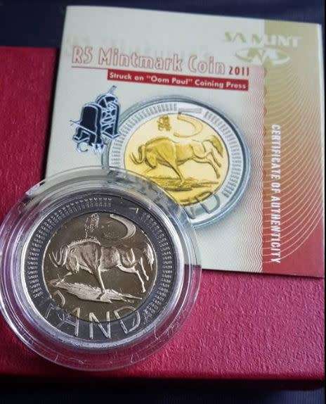 *** 2011 - SA R5 COIN - MINTED ON THE "OOM PAUL" MINT PRESS ***