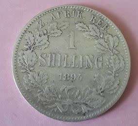 1894 - ZAR 1 SHILLINGS SILVER- AS PER IMAGES