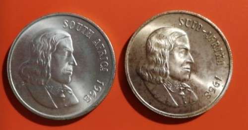 *** 1968 - SA SILVER AFRIKAANS AND ENGLISH SILVER R1'S - ONE BID FOR BOTH ***