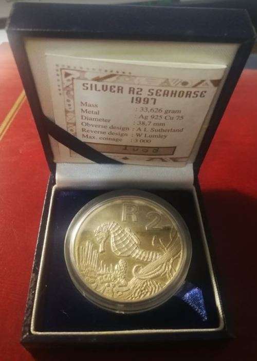 *** 1997 - SA SILVER R2 SERIES - SEAHORSE - 1 OZ SILVER ***