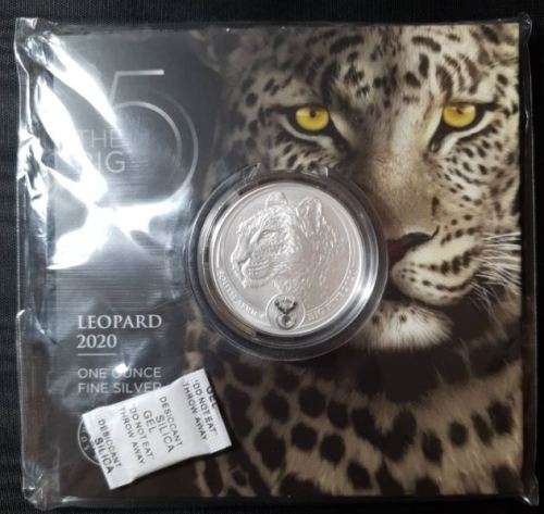 *** 2020 - SA BIG FIVE LEOPARD - ONE OUNCE FINE SILVER - SEALED AS FROM SA MINT ***