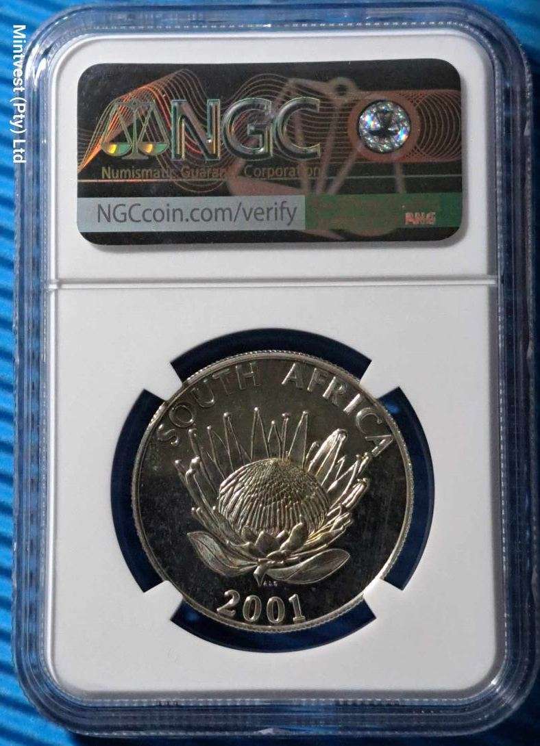 2001 South Africa Silver R1 Tourism NGC MS66