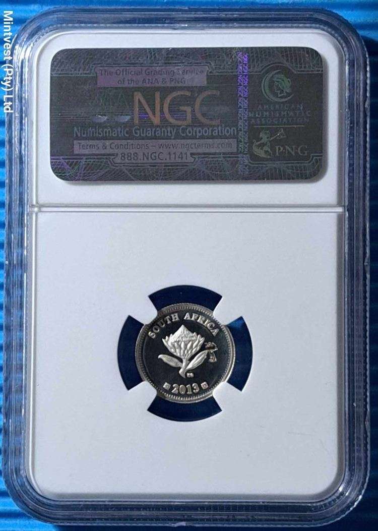 2013 South Africa Silver 2 1/2c (Tickey) - Reeded Edge - DBN Flypress - NGC PF69 Ultra Cameo