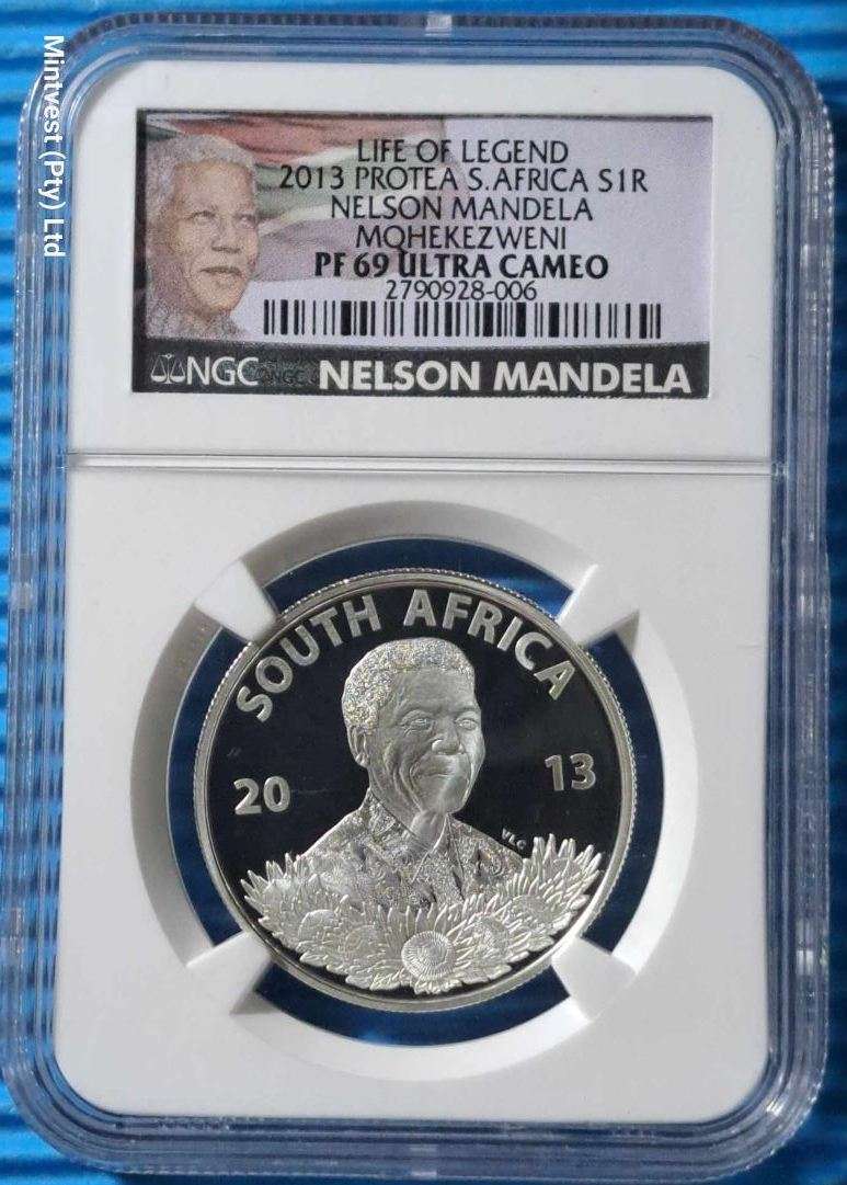 2013 South Africa Silver R1 - Life of a Legend - NGC PF69 Ultra Cameo