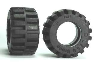 Tire 21mm D. x 12mm - Offset Tread Small Wide, Band Around Center of Tread - Lego Tires