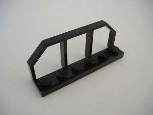 Black Modified Plate 1 x 6 with Train Wagon End   - Lego Building Accessory