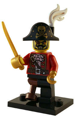 PIRATE CAPTAIN (Series 8) - Lego Minifigure (RARE COLLECTABLE!)