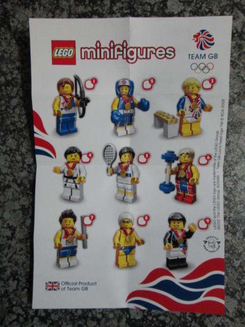London 2012 Olympic Minifigure Checklist - Lego Accessory