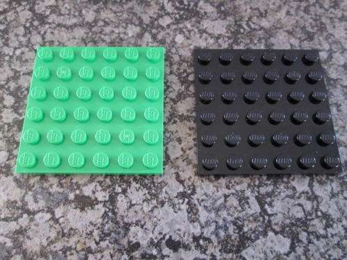 Green and Black Plate  6x6 - LEGO Accessories
