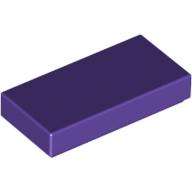 Dark Purple Tile 1x2 with Groove - Lego Building Accessory