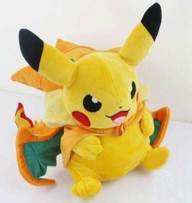 Pikachu (With Charizard Suit) - Pokemon Plush Toy - 23cm Tall, Great Gift, Super Cute! ^^,