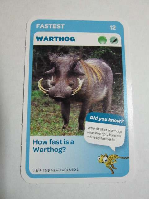 #12 Warthog (Fastest) - Pick n Pay Super Animals Trading Card
