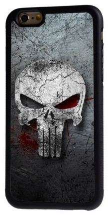 iPhone Black Rubber Cover (Punisher Skull 1) - For iPhone 5/6/6+/7/7+